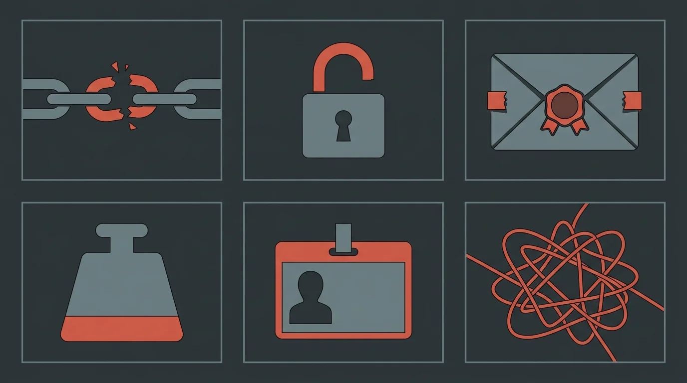 Composición visual de varias señales de alarma habituales en operadores de juego online fraudulentos